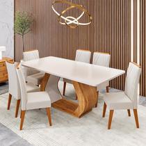 Conjunto Sala de Jantar 6 Lugares Retangular Tampo em Mdf Midy Conjunto Sala de Jantar 6 Lugares Retangular Tampo em Mdf Midy