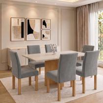 Conjunto Sala de Jantar 6 Lugares Retangular Tampo MDF 160x80cm Mesa Carol e Cadeiras Espanha Conjunto Sala de Jantar 6 Lugares Retangular Tampo MDF 160x80cm Mesa Carol e Cadeiras Espanha