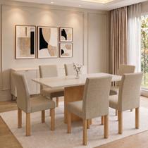 Conjunto Sala de Jantar 6 Lugares Retangular Tampo MDF 160x80cm Mesa Carol e Cadeiras Espanha Conjunto Sala de Jantar 6 Lugares Retangular Tampo MDF 160x80cm Mesa Carol e Cadeiras Espanha