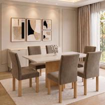 Conjunto Sala de Jantar 6 Lugares Retangular Tampo MDF 160x80cm Mesa Carol e Cadeiras Espanha Conjunto Sala de Jantar 6 Lugares Retangular Tampo MDF 160x80cm Mesa Carol e Cadeiras Espanha