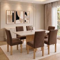 Conjunto Sala de Jantar 6 Lugares Retangular Tampo MDF 160x80cm Mesa Carol e Cadeiras Espanha Conjunto Sala de Jantar 6 Lugares Retangular Tampo MDF 160x80cm Mesa Carol e Cadeiras Espanha