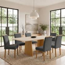 Conjunto Sala de Jantar 6 Lugares Retangular Tampo MDF 160x80cm Mesa e Cadeiras Lyra Conjunto Sala de Jantar 6 Lugares Retangular Tampo MDF 160x80cm Mesa e Cadeiras Lyra