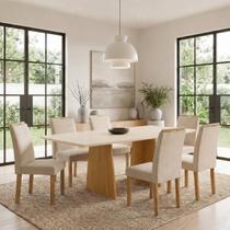 Conjunto Sala de Jantar 6 Lugares Retangular Tampo MDF 160x80cm Mesa e Cadeiras Lyra Conjunto Sala de Jantar 6 Lugares Retangular Tampo MDF 160x80cm Mesa e Cadeiras Lyra