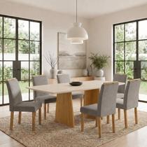 Conjunto Sala de Jantar 6 Lugares Retangular Tampo MDF 160x80cm Mesa e Cadeiras Lyra Conjunto Sala de Jantar 6 Lugares Retangular Tampo MDF 160x80cm Mesa e Cadeiras Lyra