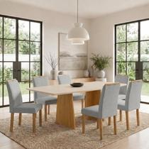 Conjunto Sala de Jantar 6 Lugares Retangular Tampo MDF 160x80cm Mesa e Cadeiras Lyra Conjunto Sala de Jantar 6 Lugares Retangular Tampo MDF 160x80cm Mesa e Cadeiras Lyra