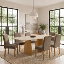 Conjunto Sala de Jantar 6 Lugares Retangular Tampo MDF 160x80cm Mesa e Cadeiras Lyra Conjunto Sala de Jantar 6 Lugares Retangular Tampo MDF 160x80cm Mesa e Cadeiras Lyra