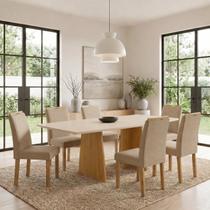 Conjunto Sala de Jantar 6 Lugares Retangular Tampo MDF 160x80cm Mesa e Cadeiras Lyra Conjunto Sala de Jantar 6 Lugares Retangular Tampo MDF 160x80cm Mesa e Cadeiras Lyra