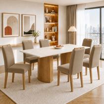 Conjunto Sala de Jantar 6 Lugares Retangular Tampo MDF 160x80cm Mesa Isla e Cadeiras Lyra Conjunto Sala de Jantar 6 Lugares Retangular Tampo MDF 160x80cm Mesa Isla e Cadeiras Lyra