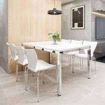 Conjunto Sala de Jantar 6 Lugares Retangular Tampo MDF 160X85cm Mesa Smart com Cadeiras Mono Conjunto Sala de Jantar 6 Lugares Retangular Tampo MDF 160X85cm Mesa Smart com Cadeiras Mono