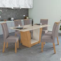 Conjunto Sala de Jantar 6 Lugares Retangular Tampo MDF Mesa e Cadeiras Apogeu Conjunto Sala de Jantar 6 Lugares Retangular Tampo MDF Mesa e Cadeiras Apogeu