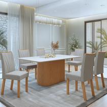 Conjunto Sala de Jantar 6 Lugares Retangular Tampo MDF Mesa Luar com Cadeiras Apogeu Conjunto Sala de Jantar 6 Lugares Retangular Tampo MDF Mesa Luar com Cadeiras Apogeu