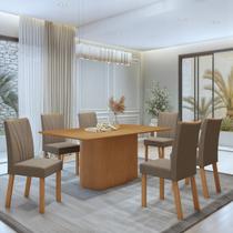 Conjunto Sala de Jantar 6 Lugares Retangular Tampo MDF No Glass Mesa Luar com Cadeiras Apogeu