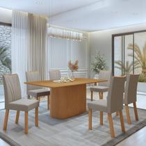 Conjunto Sala de Jantar 6 Lugares Retangular Tampo MDF No Glass Mesa Luar com Cadeiras Apogeu
