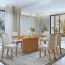 Conjunto Sala de Jantar 6 Lugares Retangular Tampo MDF No Glass Mesa Luar com Cadeiras Apogeu