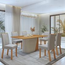 Conjunto Sala de Jantar 6 Lugares Retangular Tampo MDF No Glass Mesa Luar com Cadeiras Apogeu