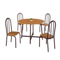 Conjunto Sala de Jantar 90cm Ilhabela 4 Cad Marrom c/ Jambo