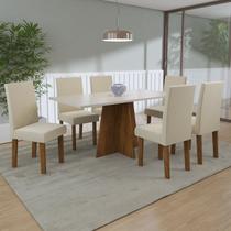 Conjunto Sala de Jantar Amalia 1 Mesa 160cm com 6 Cadeiras Vênus Viero Móveis