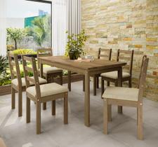 Conjunto Sala de Jantar Área Externa 6 Lugares Mesa Retangular Madeira Maciça Itália Conjunto Sala de Jantar Área Externa 6 Lugares Mesa Retangular Madeira Maciça Itália