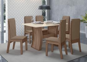 Conjunto sala de jantar atenas 1,35 com 6 cadeiras amen 73b