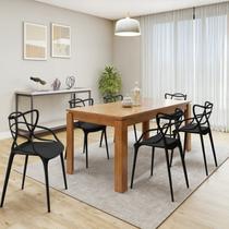 Conjunto Sala de Jantar Athenas com 6 Cadeiras Allegra Espresso Móveis Bege/Amêndoa/Preto Conjunto Sala de Jantar Athenas com 6 Cadeiras Allegra Espresso Móveis Bege/Amêndoa/Preto