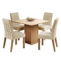 Conjunto Sala de Jantar Brenda Mesa 4 Cadeiras Madesa Conjunto Sala de Jantar Brenda Mesa 4 Cadeiras Madesa