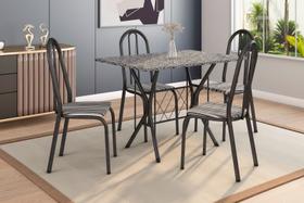 Conjunto Sala de Jantar Bruna Reforçada + 4 Cadeira Estofada