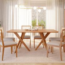 Conjunto Sala de Jantar Cacau 180cm sem Vidro com 6 Cadeiras Palmas