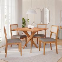 Conjunto Sala de Jantar Cacau sem Vidro com 4 Cadeiras Encanto Conjunto Sala de Jantar Cacau sem Vidro com 4 Cadeiras Encanto