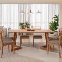 Conjunto Sala de Jantar Caju 180cm sem Vidro com 6 Cadeiras Juparanã