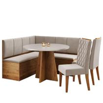 Conjunto Sala De Jantar Canto Alemão Com Baú Liebe Com Mesa Fin E 2 Cadeiras Bele Veludo Viero Madeirado