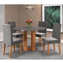 Conjunto Sala de Jantar Chiara Mesa Redonda com 4 Cadeiras Vênus
