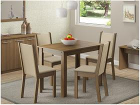 Conjunto Sala de Jantar Cíntia Madesa Mesa Tampo de Madeira com 4 Cadeiras Conjunto Sala de Jantar Cíntia Madesa Mesa Tampo de Madeira com 4 Cadeiras
