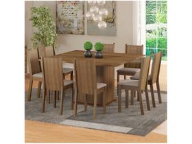 Conjunto Sala de Jantar Clarice Madesa Mesa Tampo de Madeira com 8 Cadeiras Conjunto Sala de Jantar Clarice Madesa Mesa Tampo de Madeira com 8 Cadeiras