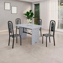 Conjunto Sala de Jantar com 4 Cadeiras Lara Preto Conjunto Sala de Jantar com 4 Cadeiras Lara Preto