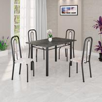 Conjunto Sala de Jantar com 4 Cadeiras Lívia Bege / Preto Conjunto Sala de Jantar com 4 Cadeiras Lívia Bege / Preto