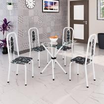 Conjunto Sala de Jantar com 4 Cadeiras Lívia Branco/Preto