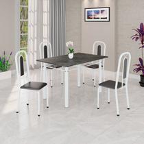 Conjunto Sala de Jantar com 4 Cadeiras Lívia Branco/Preto
