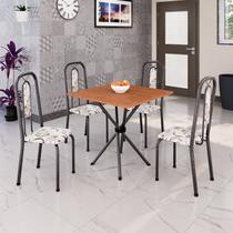 Conjunto Sala de Jantar com 4 Cadeiras Lívia Prata/Arabesco Conjunto Sala de Jantar com 4 Cadeiras Lívia Prata/Arabesco