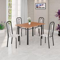Conjunto Sala de Jantar com 4 Cadeiras Lívia Preto/Arabesco Conjunto Sala de Jantar com 4 Cadeiras Lívia Preto/Arabesco