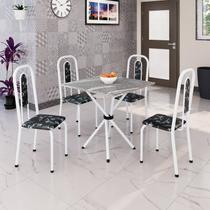 Conjunto Sala de Jantar com 4 Cadeiras Lívia Preto/Branco Conjunto Sala de Jantar com 4 Cadeiras Lívia Preto/Branco