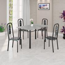 Conjunto Sala de Jantar com 4 Cadeiras Lívia Preto Conjunto Sala de Jantar com 4 Cadeiras Lívia Preto