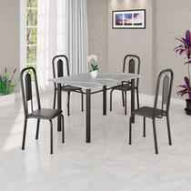 Conjunto Sala de Jantar com 4 Cadeiras Lívia Preto