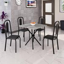 Conjunto Sala de Jantar com 4 Cadeiras Lívia Preto