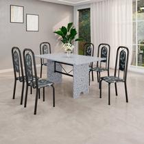 Conjunto Sala de Jantar com 6 Cadeiras Lara Preto