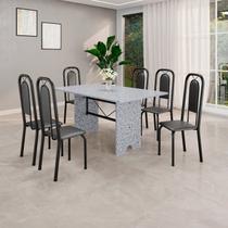 Conjunto Sala de Jantar com 6 Cadeiras Lara Preto Conjunto Sala de Jantar com 6 Cadeiras Lara Preto