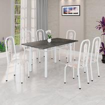 Conjunto Sala de Jantar com 6 Cadeiras Lívia Branco/Bege