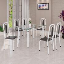 Conjunto Sala de Jantar com 6 Cadeiras Lívia Preto/Branco Conjunto Sala de Jantar com 6 Cadeiras Lívia Preto/Branco