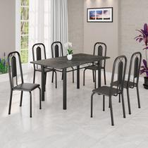 Conjunto Sala de Jantar com 6 Cadeiras Lívia Preto Conjunto Sala de Jantar com 6 Cadeiras Lívia Preto