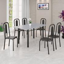 Conjunto Sala de Jantar com 6 Cadeiras Lívia Preto Conjunto Sala de Jantar com 6 Cadeiras Lívia Preto