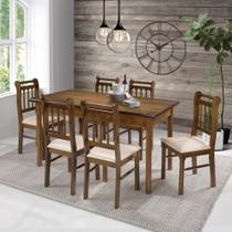 Conjunto Sala de Jantar Com 6 Cadeiras Madeira Maciça Mv Outlet